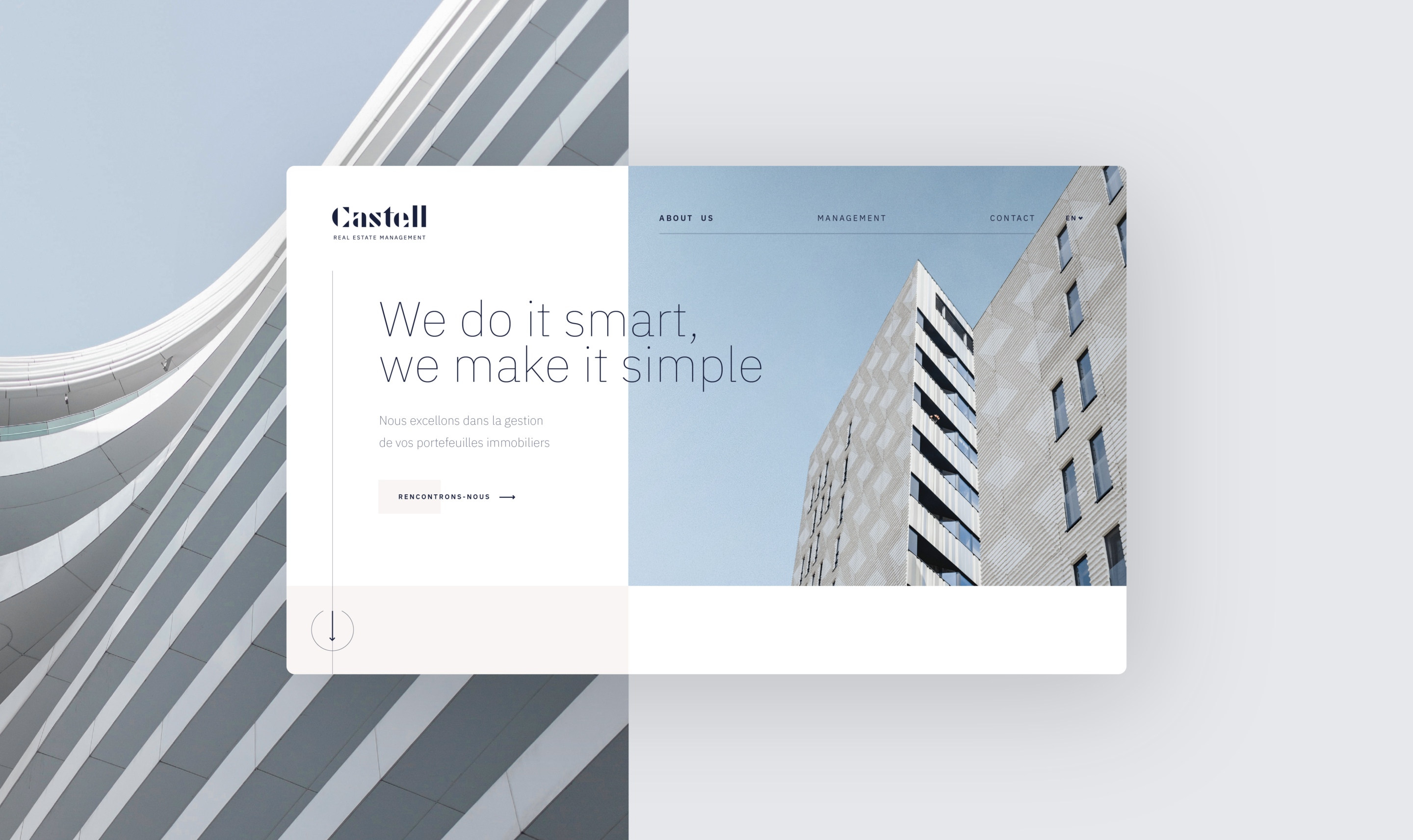 Castell Management Homepage by our Brussels communications agency